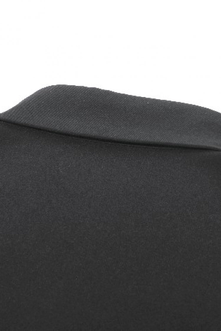 Punk Blouse with Turn-Down Collar and Lace-Up Eyelets