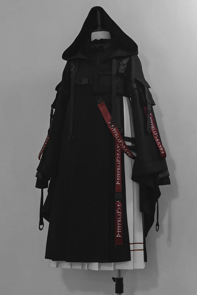 Gothic Hooded Cardigan with Blade Accents
