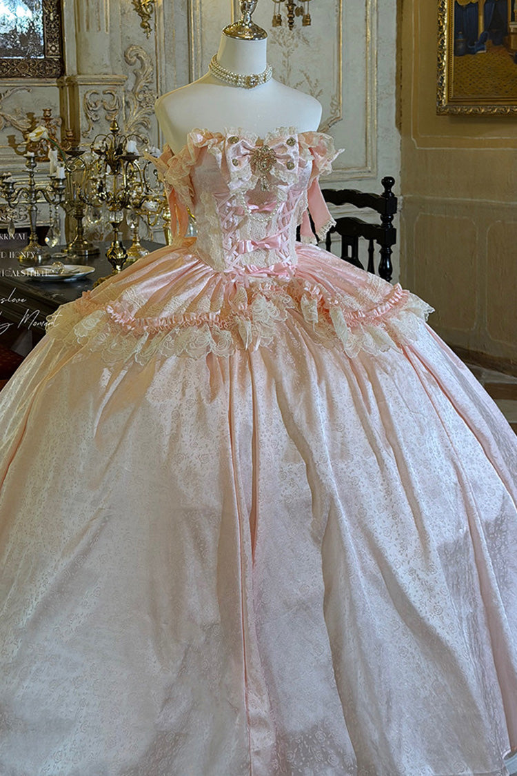 White Moonlight Lover Strapless Dress with Lace-Up & Bow