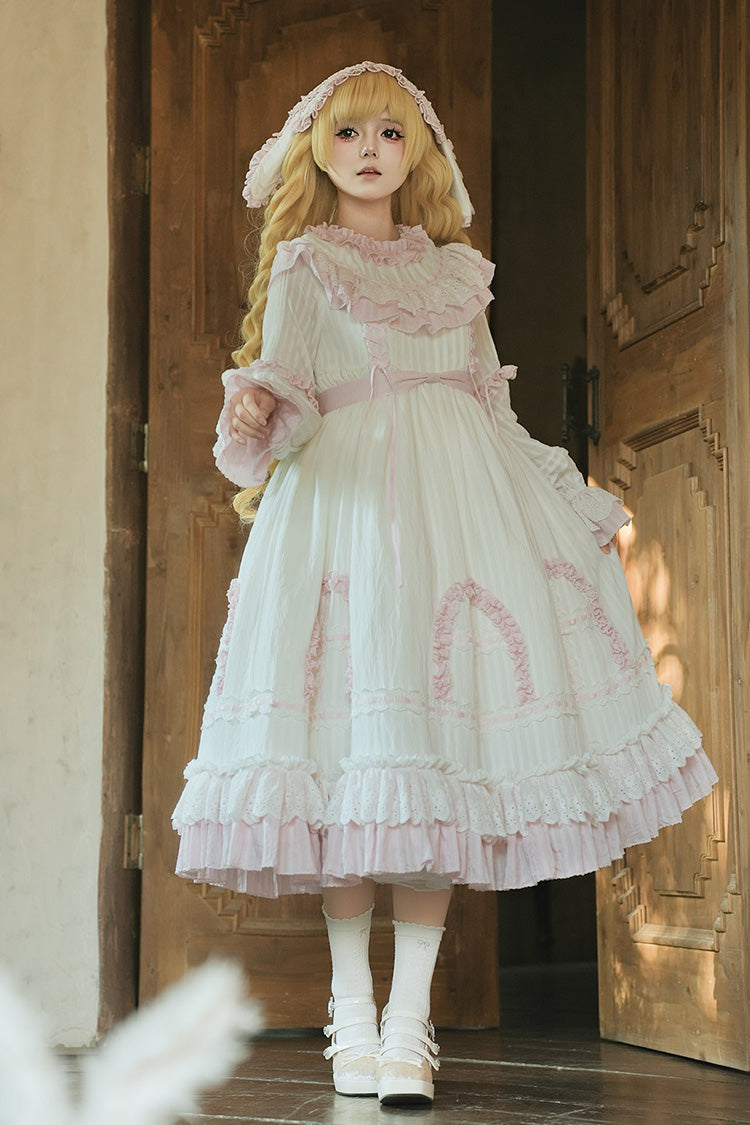 Twin Lilian Lolita Dress with Double Ruffles & Lace-Up Back