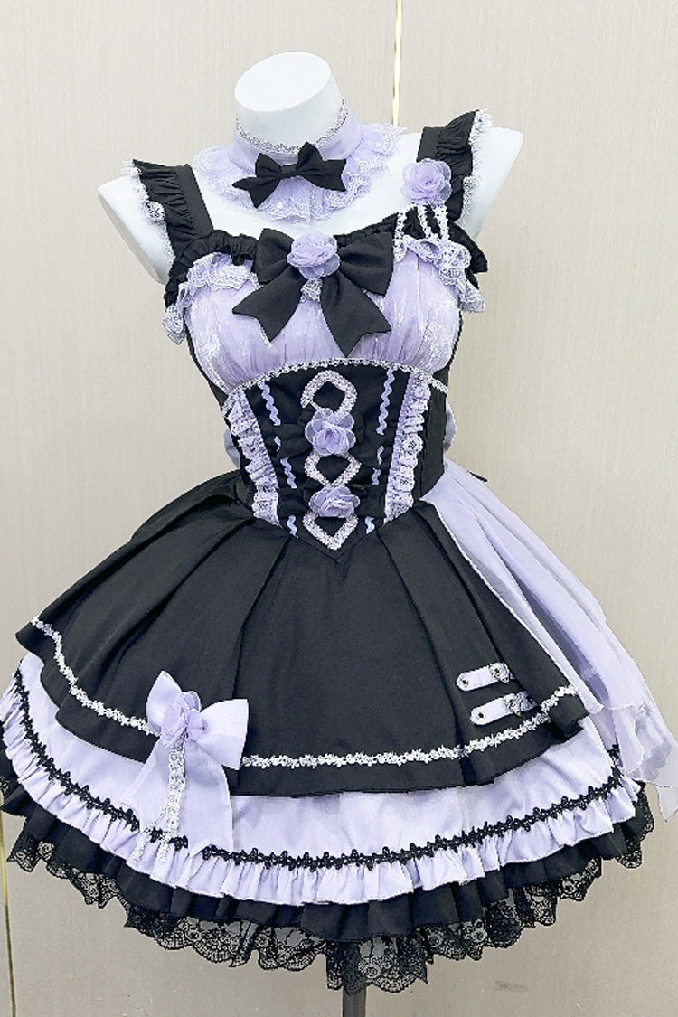 Shadow Rose Gothic Lolita Sleeveless Multi-Layer Ruffle Bowknot Jsk Dress 5 Colors