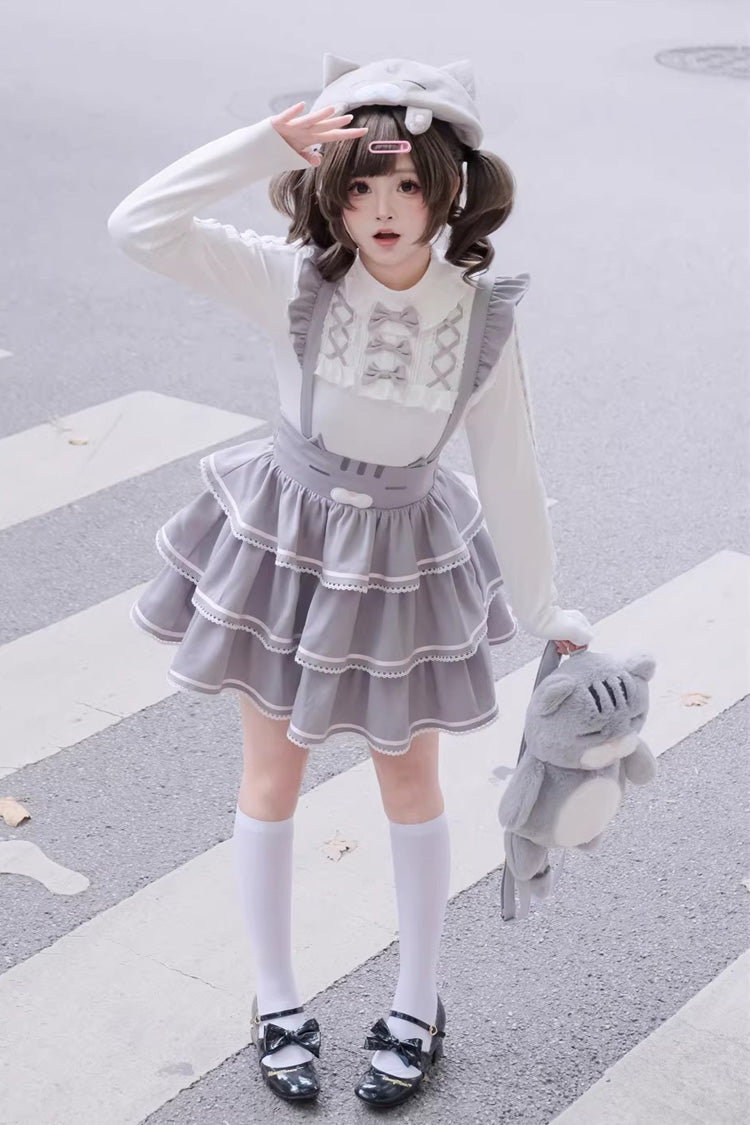 Ash Sweet Suspender Dress with Triple-Layered Ruffles
