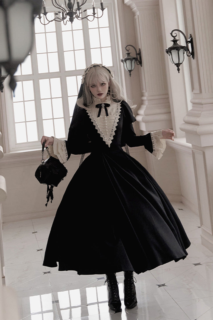 Nun Long Sleeves Ruffle Gothic Lolita Long Dress