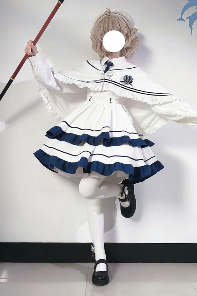 Ivory Double-Layered Ruffled Sweet Collegiate Jumper
