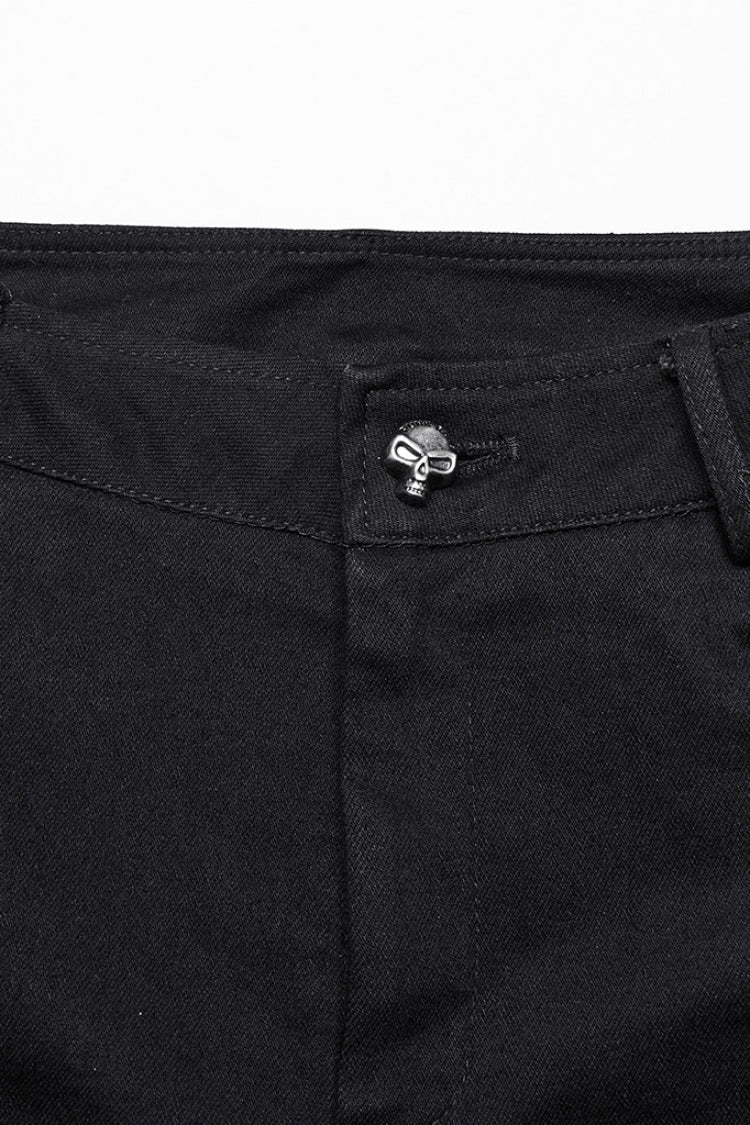 Gothic Pants with Lace-Up and Triple Ruffle