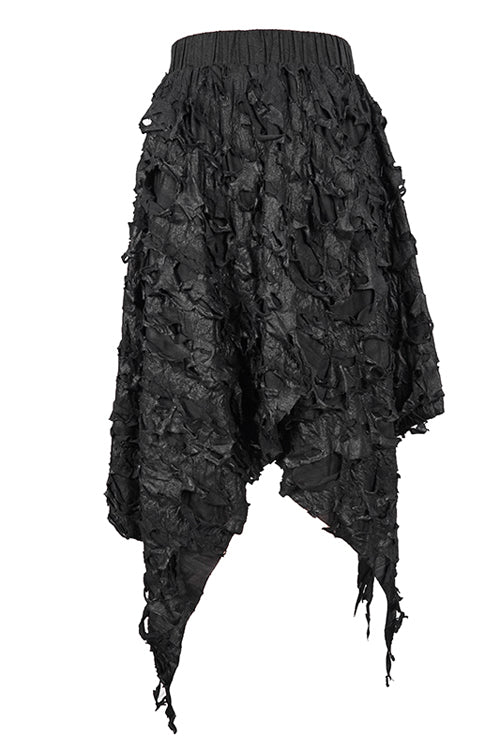 Tattered Hem Asymmetric Punk Skirt for Women