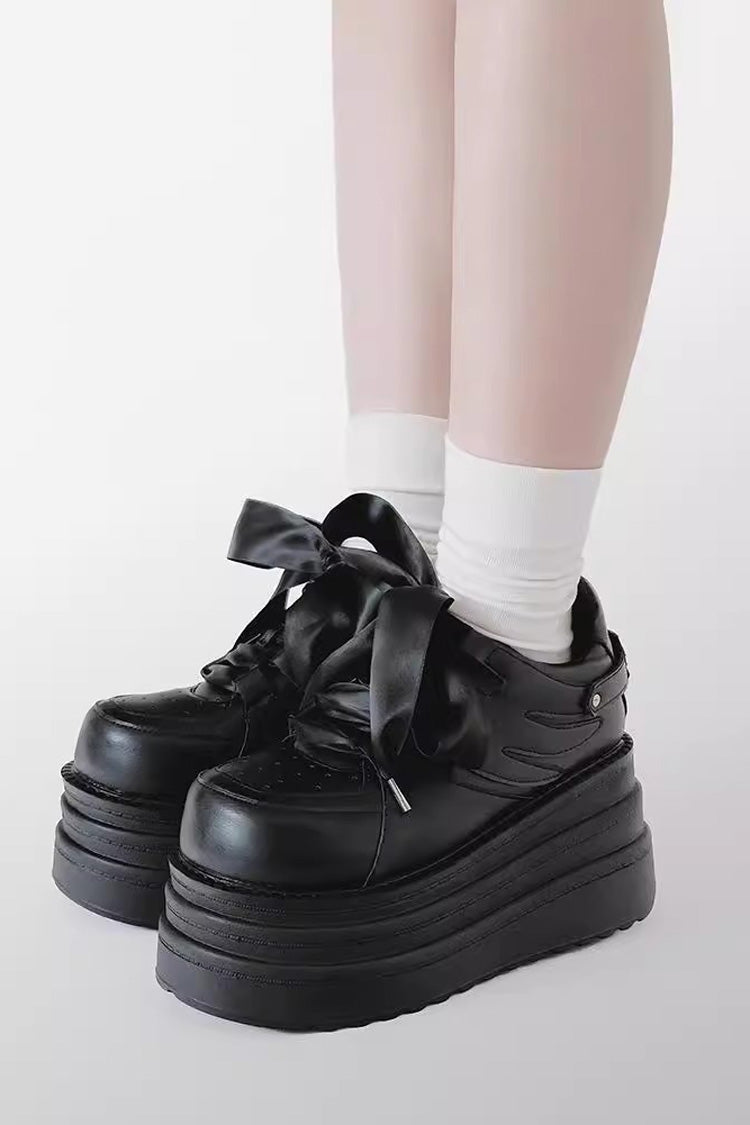 Lace-Up Sweet Jirai Kei Platform Shoes - 2 Shades