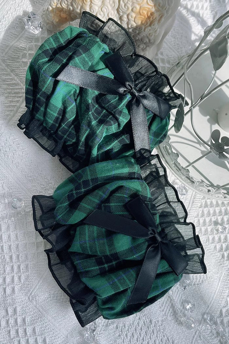 Black Green Sleeveless Multi-Layer Ruffle Bowknot Gothic JSK
