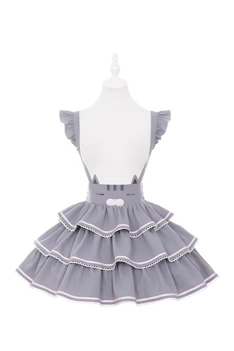 Ash Sweet Suspender Dress with Triple-Layered Ruffles