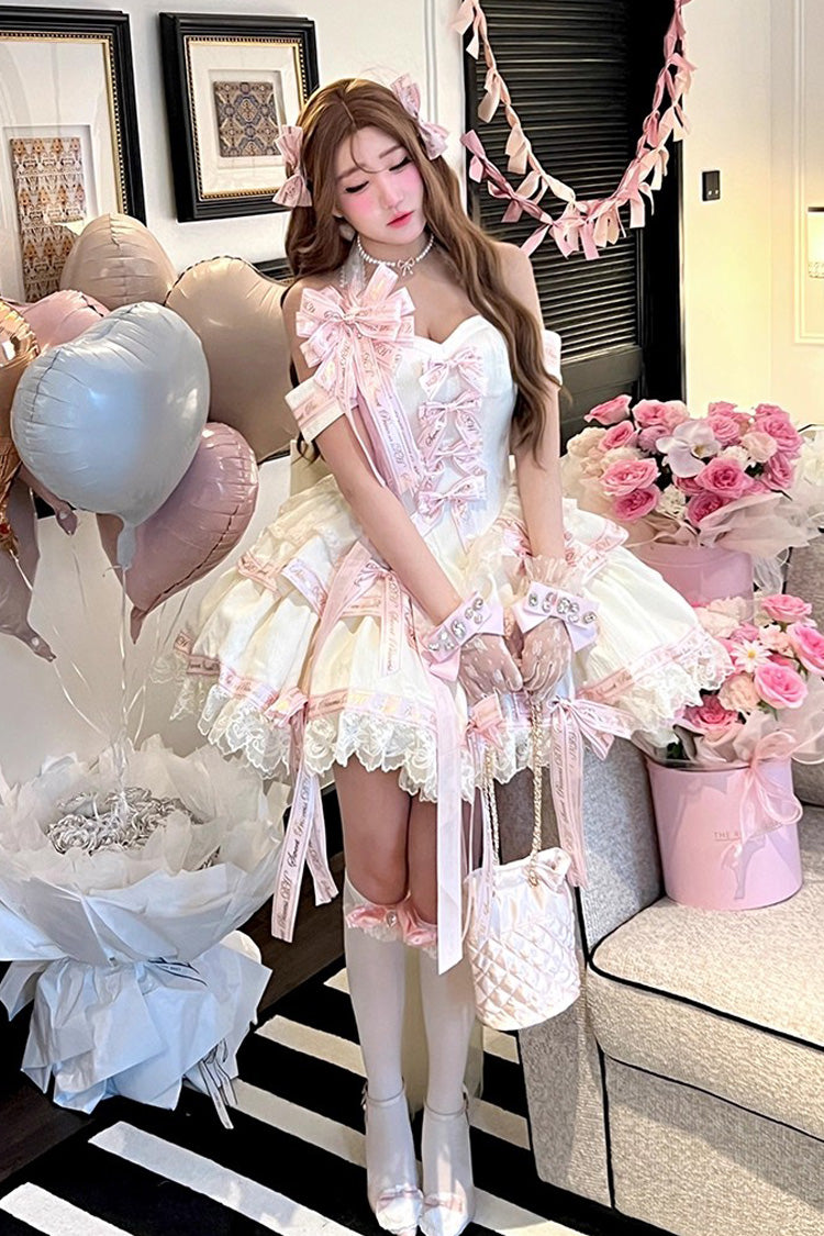Young Lady Halterneck Lolita Dress with Layered Ruffles & Bow