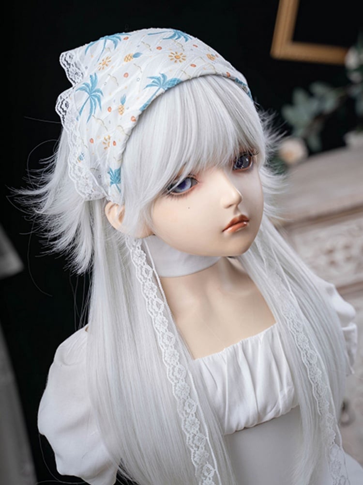 With Full Length 64CM Bangs Wig White