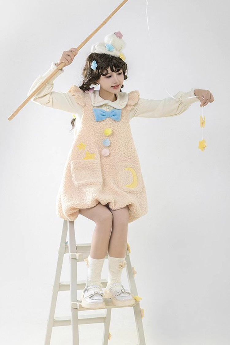 Stars and Moon Print JSK Dress with Bowknot - Sweet