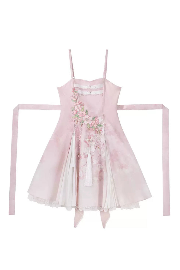 Cherry Blossom Whispers JSK Set with Tassel & Chinese Style