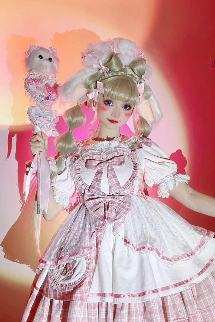 Valentine's Day JSK with Layered Print & Bow Accents