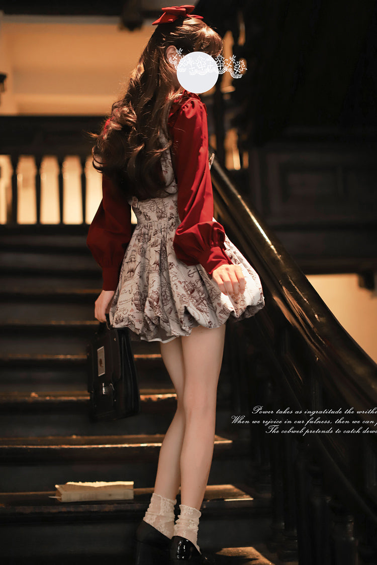 Elise Print Lace-Up Sweet Skirt