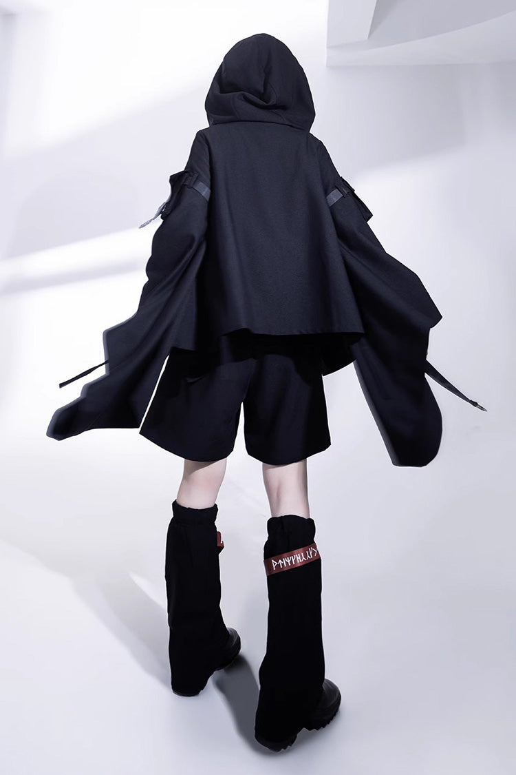 Gothic Hooded Cardigan with Blade Accents