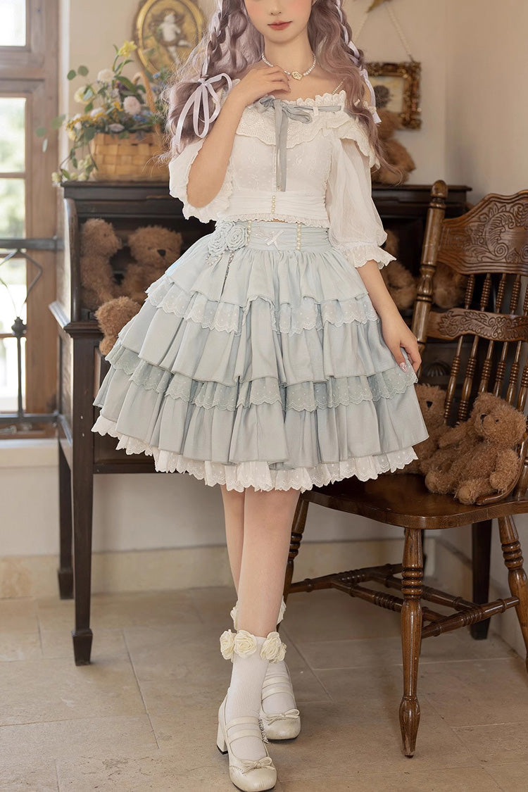 Flower Language Layered Skirt Set - Sweet Lolita
