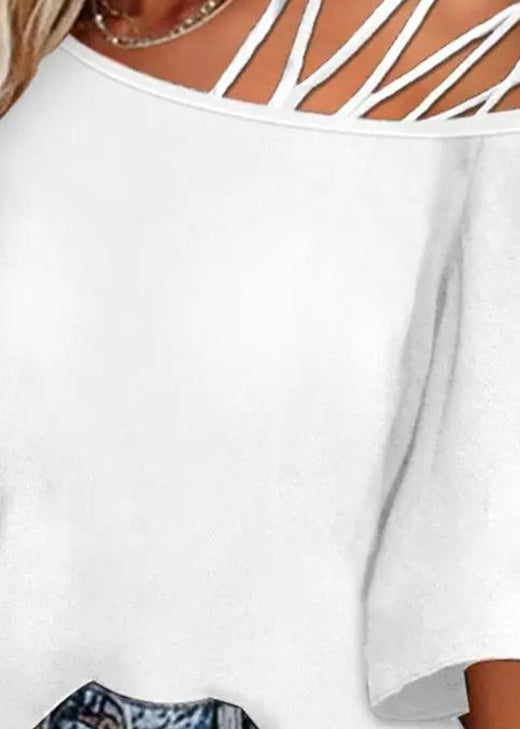 Loose Sleeve 2025 Batwing Top New Out Hollow Black