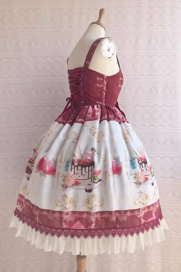 Dessert Print Ruffle Cardigan JSK Dress - Summer Cool - Three Colors