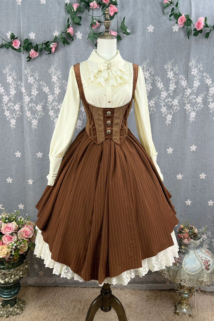 Dreamlike Realm Sleeveless Printed Ruffled Embroidered Corset Elegant Sweet Lolita JSK Dress