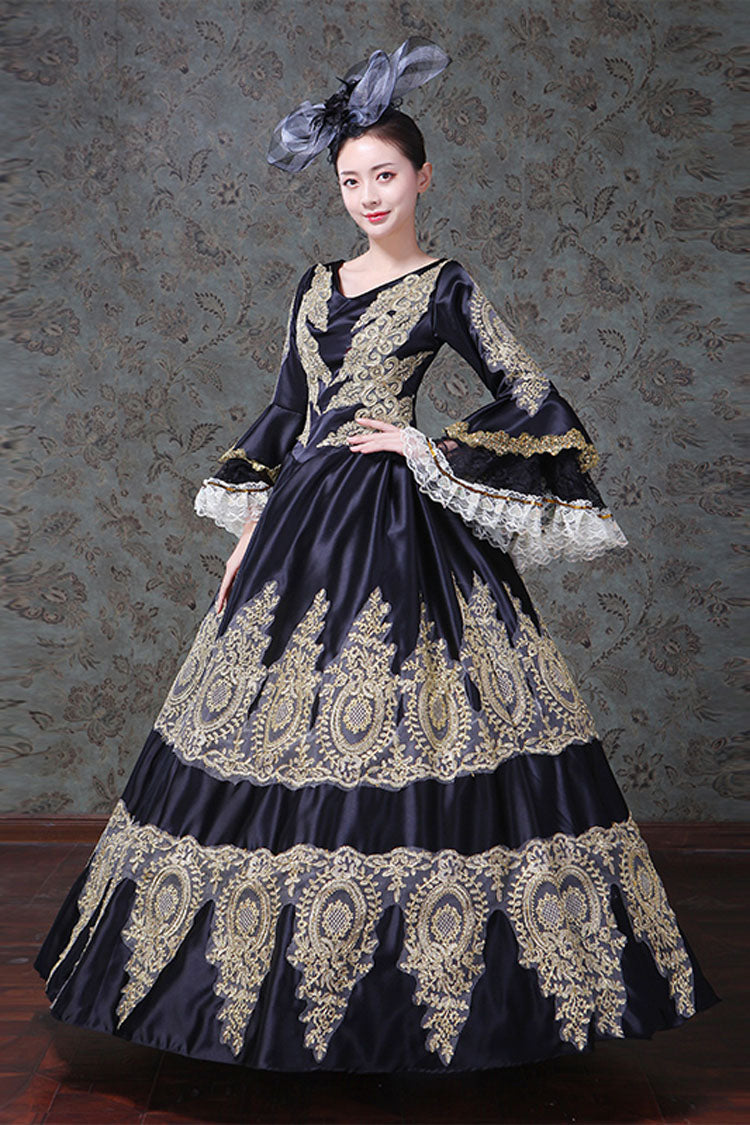 Victorian Lolita Prom Dress with High Waist and Embroidery