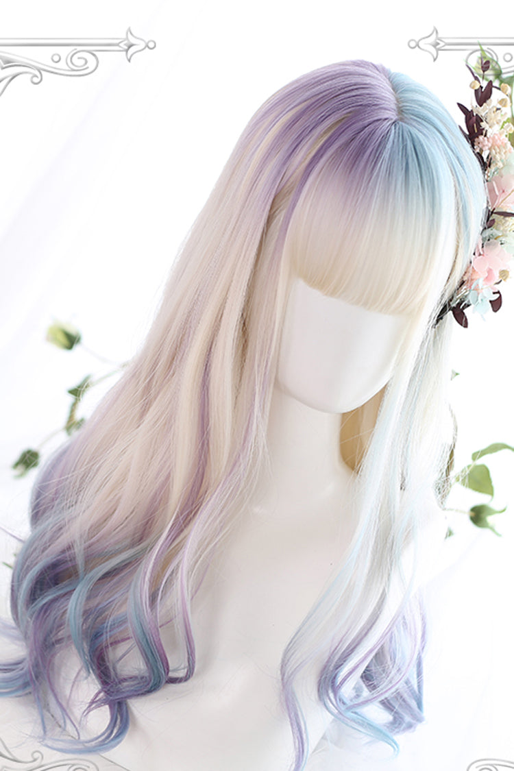 Gradient Multicolor Long Curly Sweet Wig