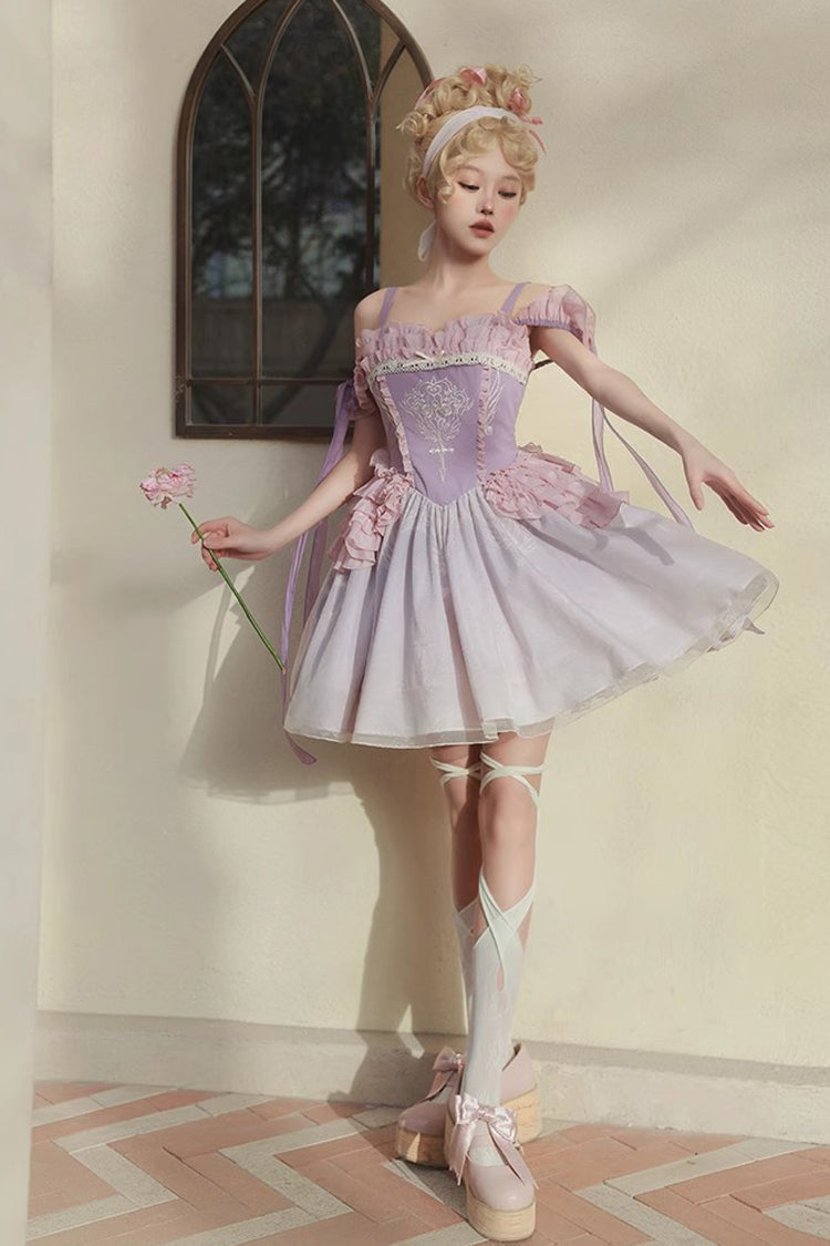 Purple Midsummer Dream Embroidered Chinese Ballet Sweet Qi
