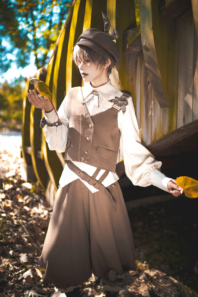 Secret Morning Post Ouji Lolita Vest in Coffee Brown