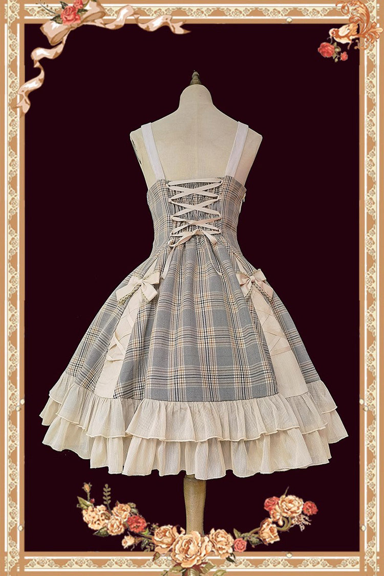 Multi-Color Classic Lolita Dress with Bowknot and Ruffled Sleeveless