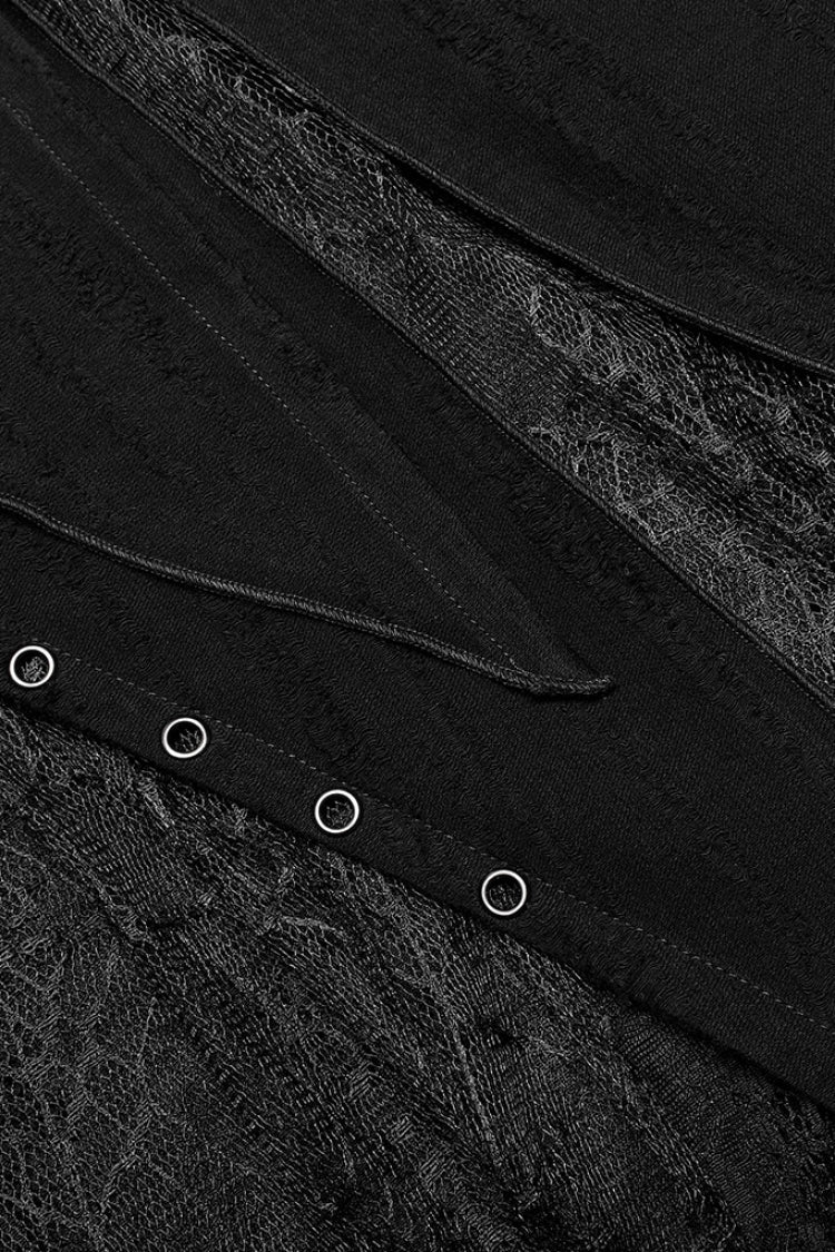 Obsidian Stitching Asymmetrical Mesh Punk Dress