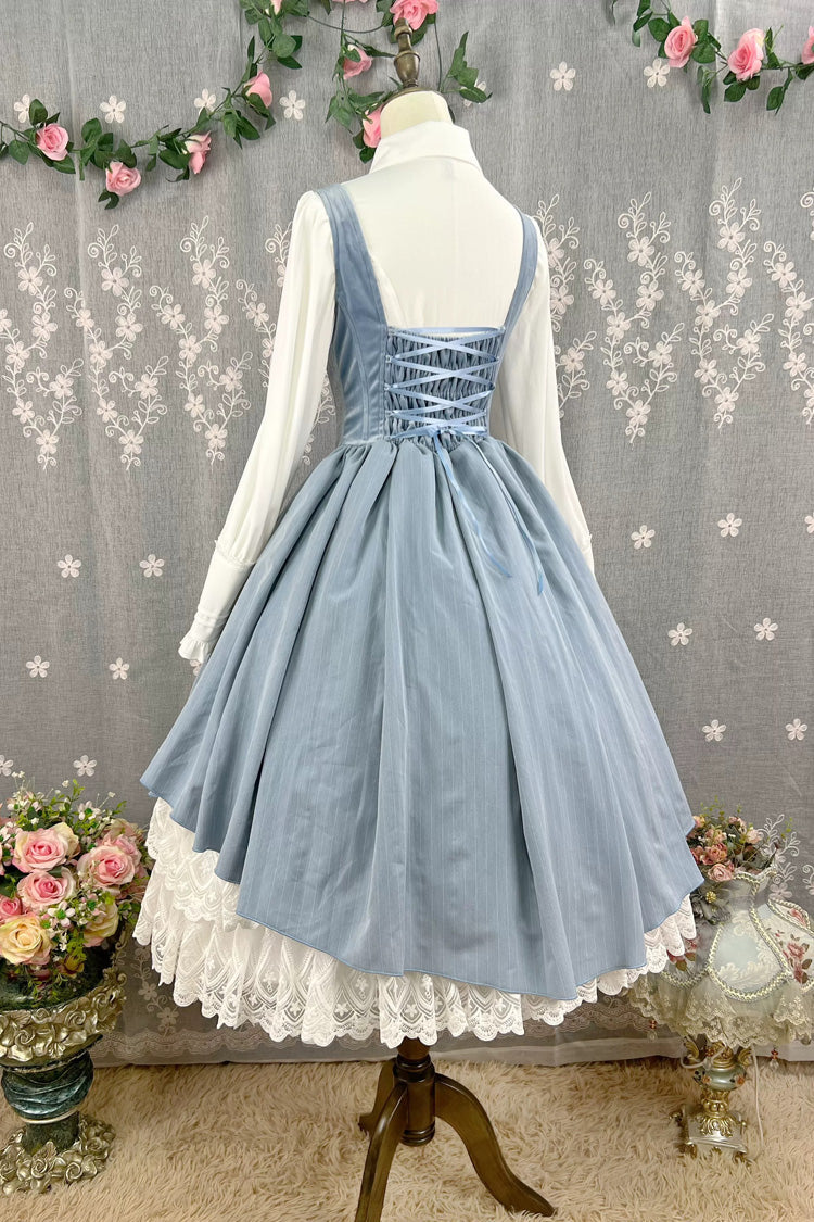 Dreamlike Realm Sleeveless Printed Ruffled Embroidered Corset Elegant Sweet Lolita JSK Dress