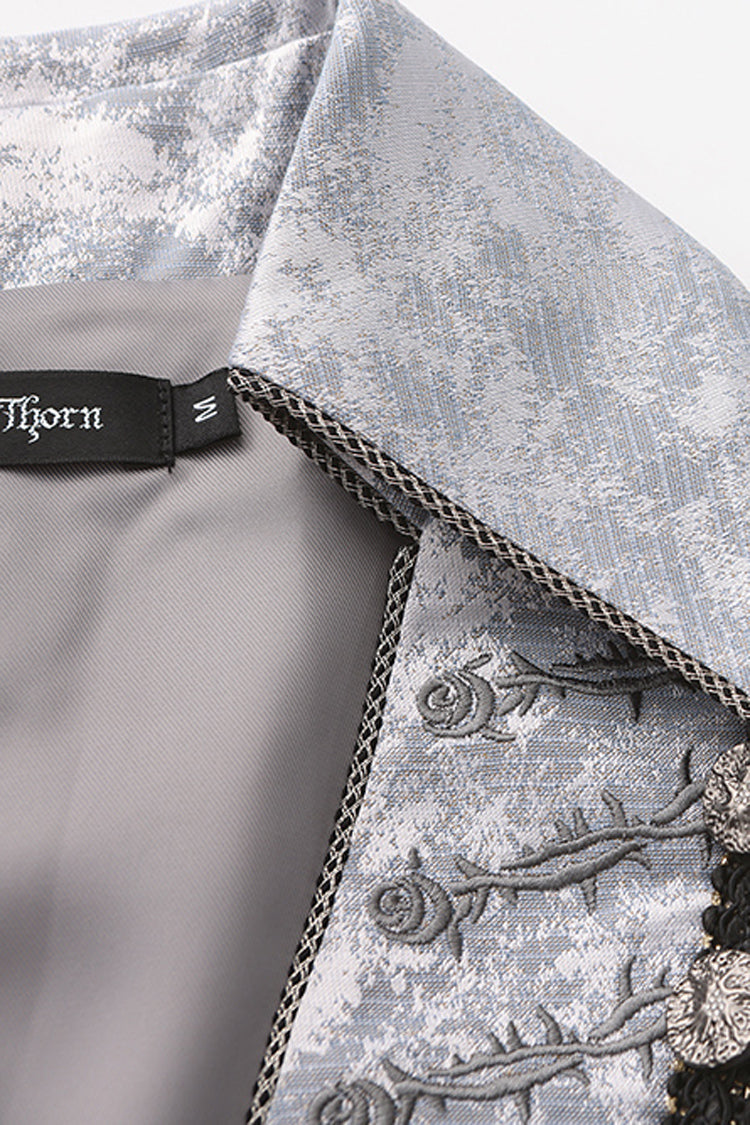 Ouji Lolita Long Coat with Elegant Prince Style, Sleeveless, Grey
