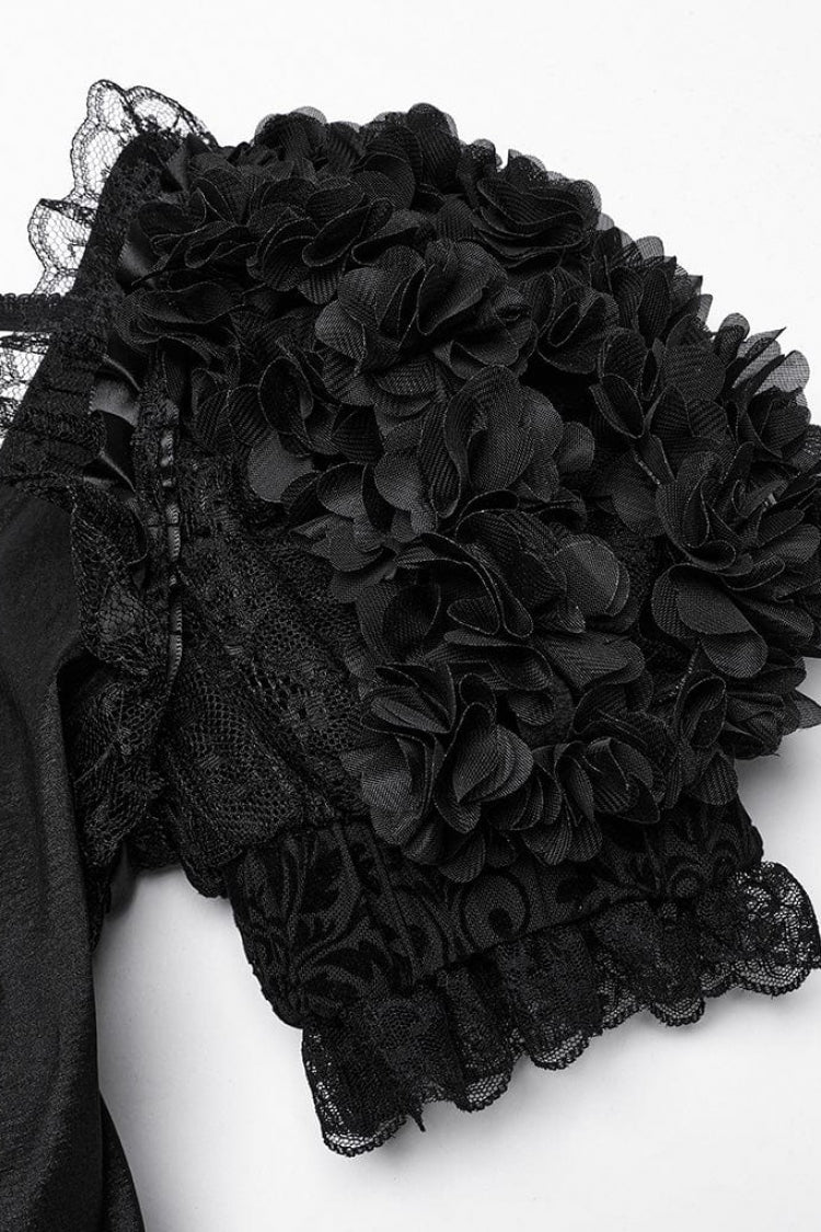 Square Collar Puff Sleeve Layered Gothic Dress
