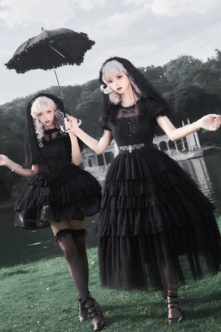 Gothic Lolita Drawstring JSK with Ruffle Details