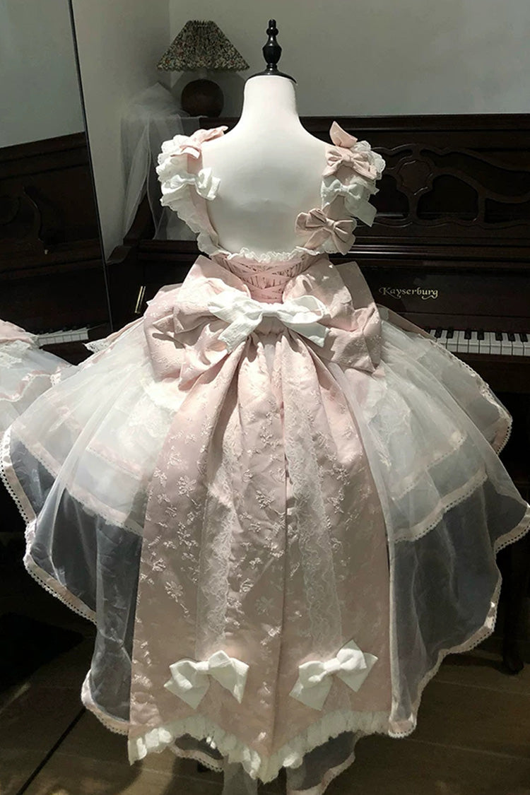 Velvet Rabbit JSK Set with Ruffled Straps & Bow Accents