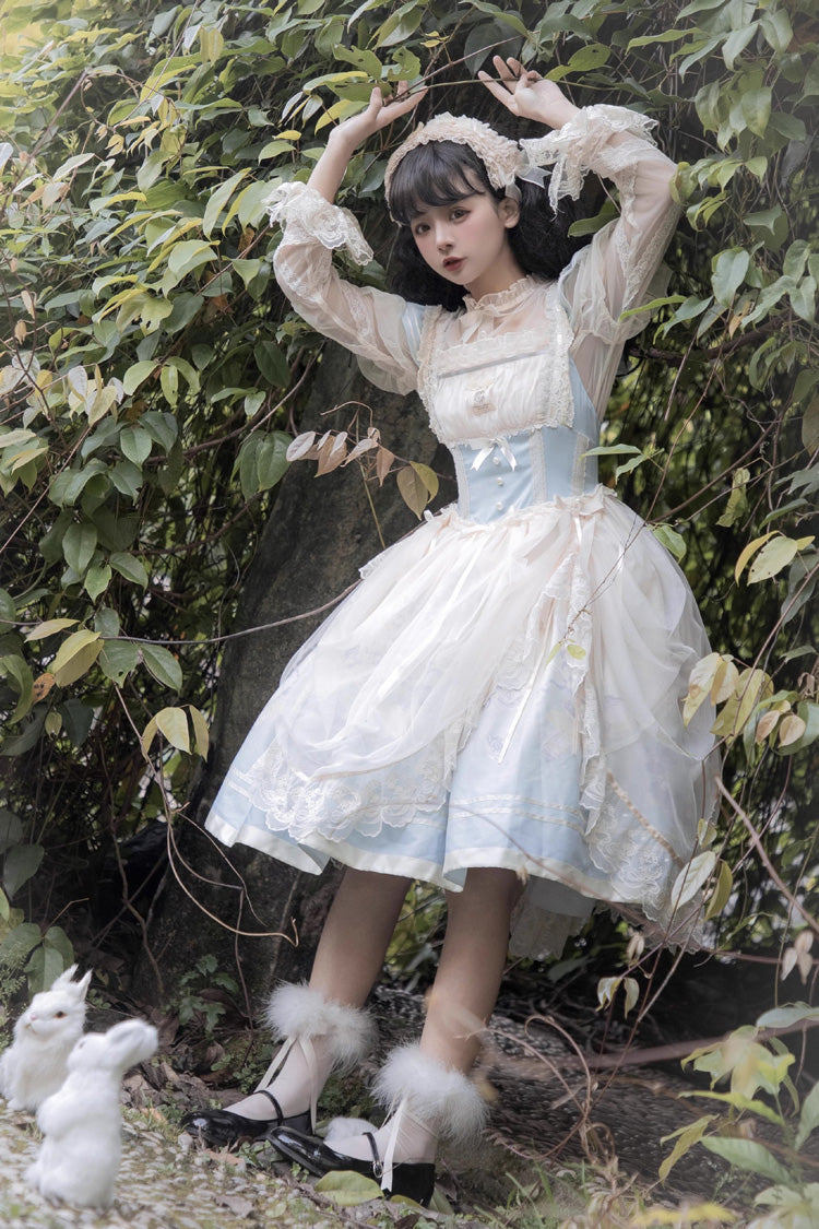 Dream Doll Sweet Lolita Ballet Rabbit Print Jsk Dress 2 Colors