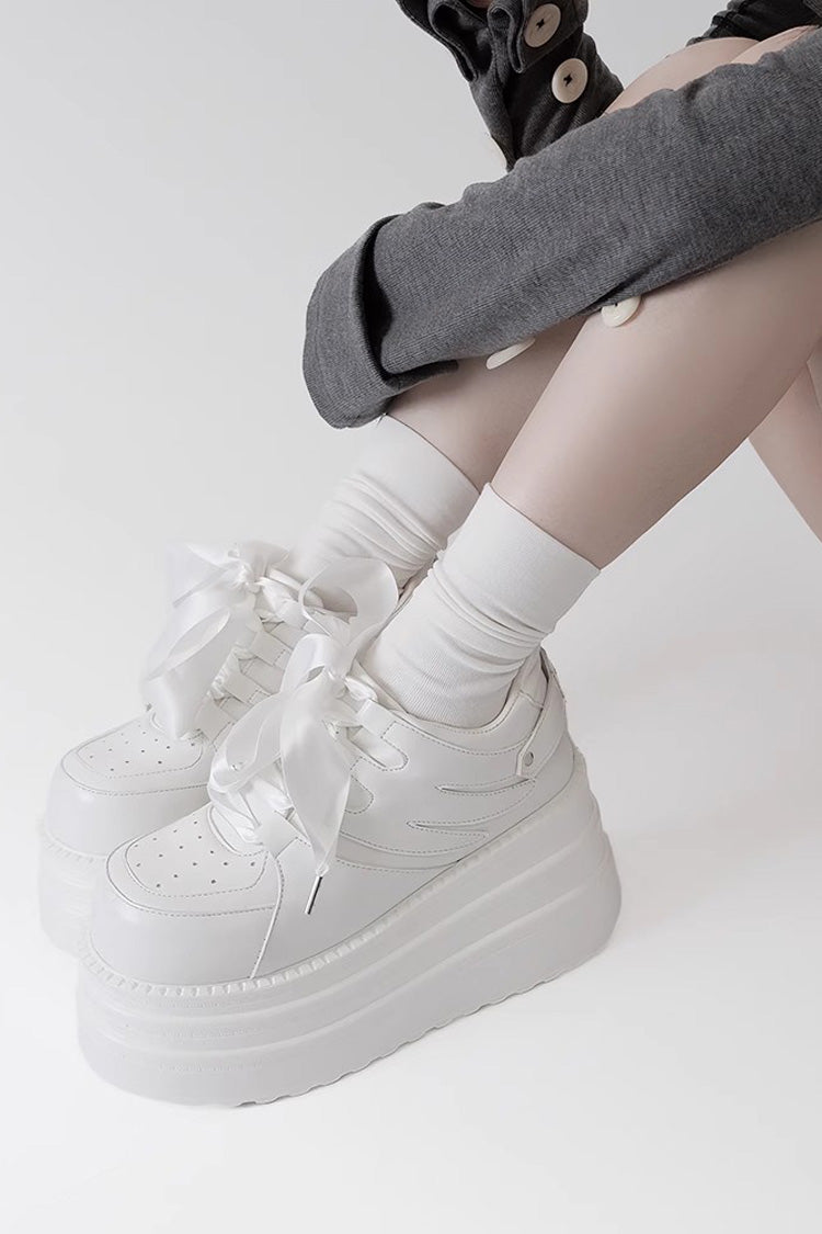 Lace-Up Sweet Jirai Kei Platform Shoes - 2 Shades