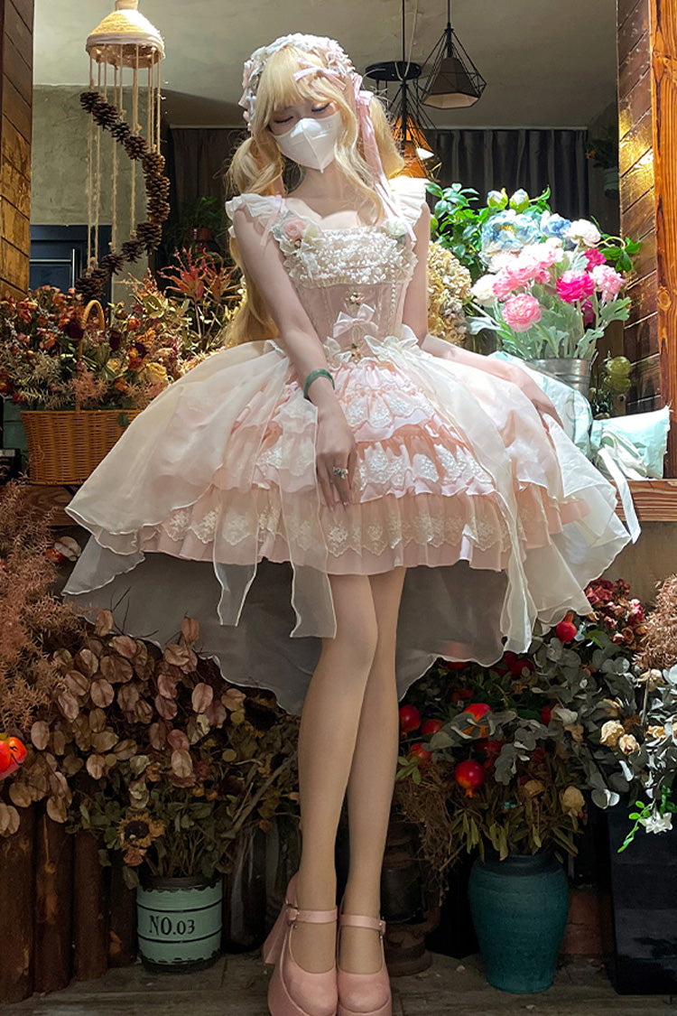 Sleeveless Sweet Ballet Lolita JSK Dress with Bow and Lace