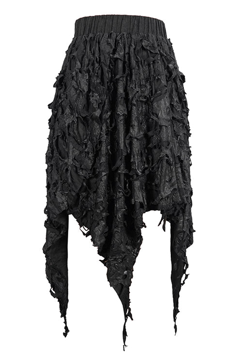 Tattered Hem Asymmetric Punk Skirt for Women