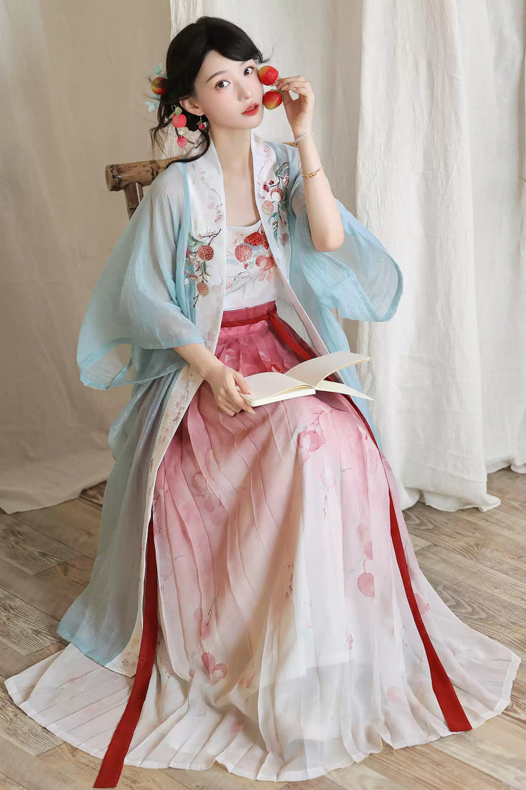 Embroidered Sweet Hanfu Set with Printed Details