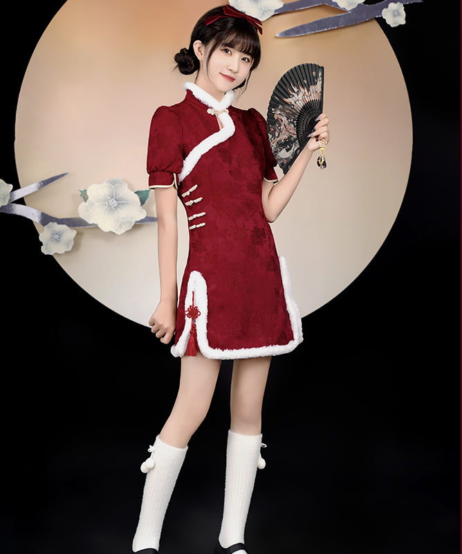 Sweet Black Red Fluffy Dragon Outfit ON814 ONI