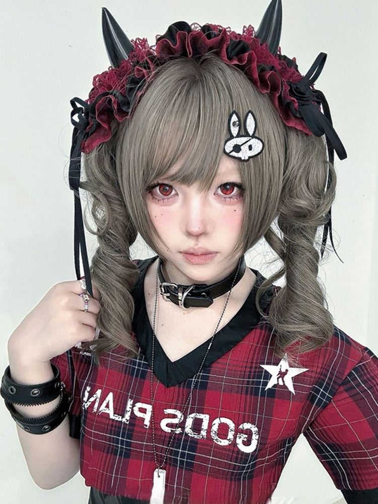 Synthetic Claw Ponytail Brown 30CM Wig Clips Length Double Gray With