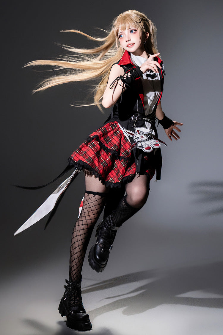 Rock Bunny Hooded Punk Skirt Set