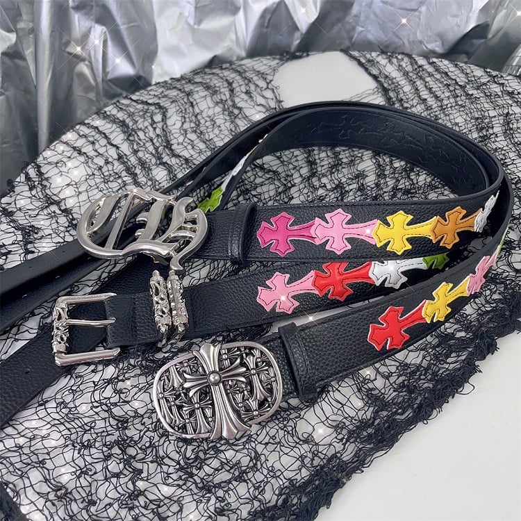 Black Cross Punk Waist Belt