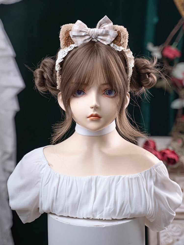 Brown Length Wavy Wig Air With Bangs 71CM