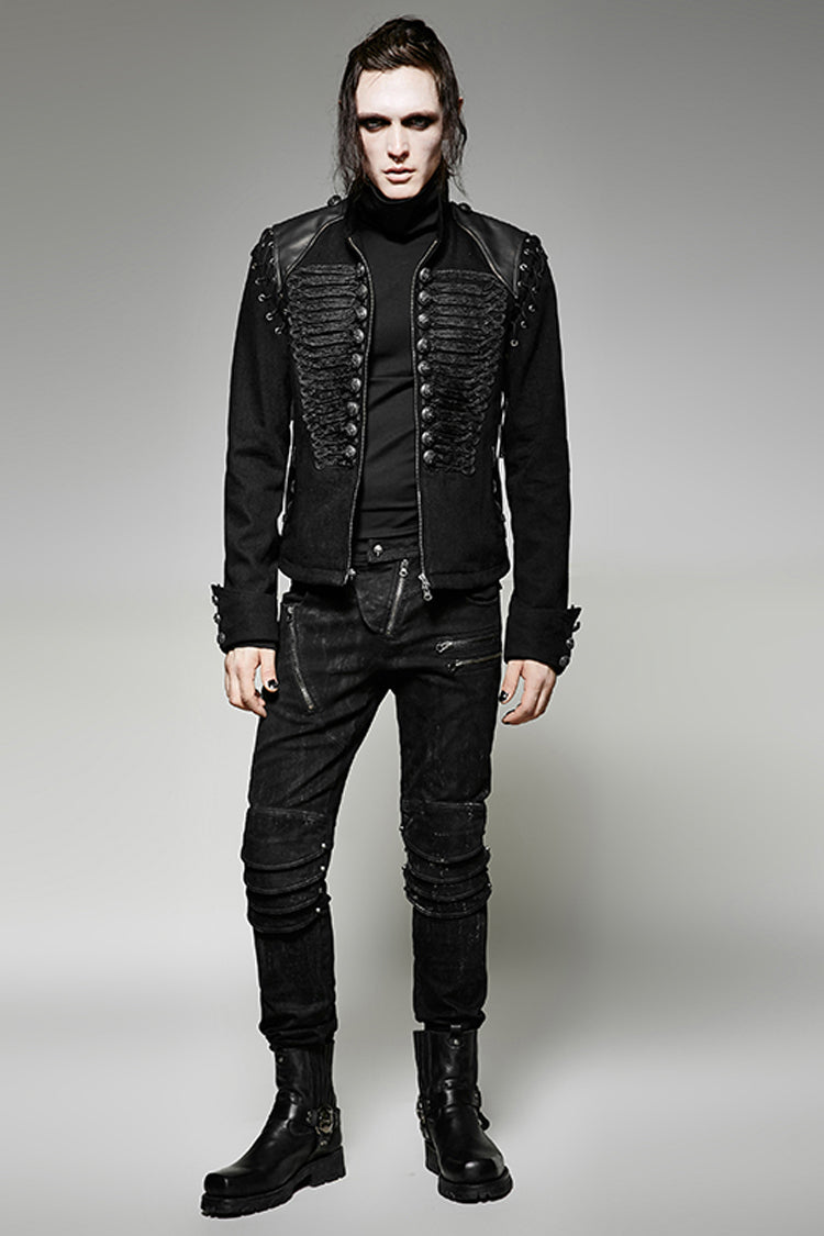 Coal Retro Button Double-Breasted Steampunk Coat for Men