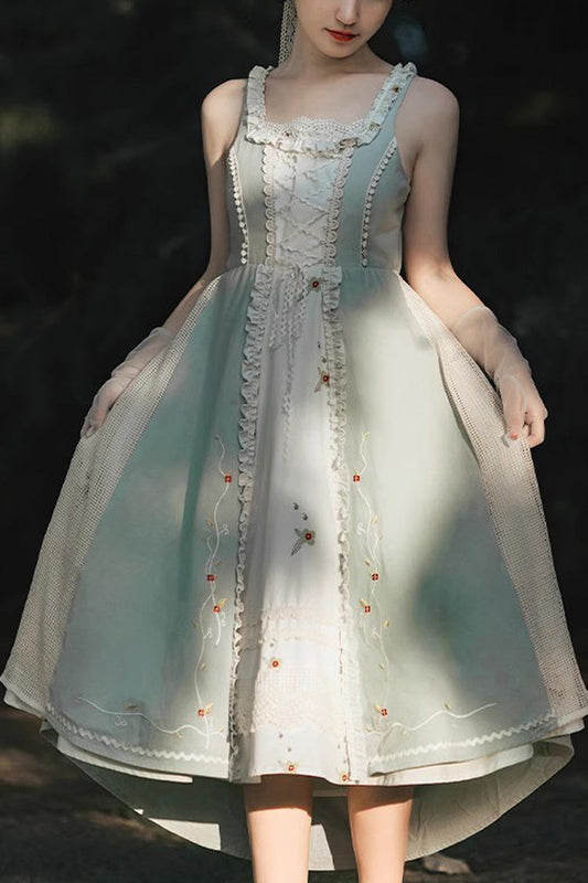 Multicolor Vintage Lace Floral Classic JSK Dress