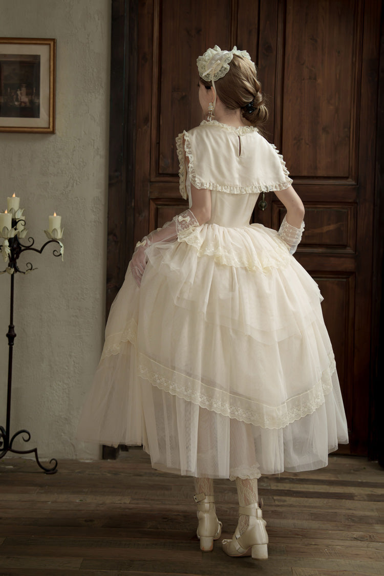 Triple-Layered Ruffled Bow Lace Sweet Elegant Lolita Dress - Dream by the Pillow