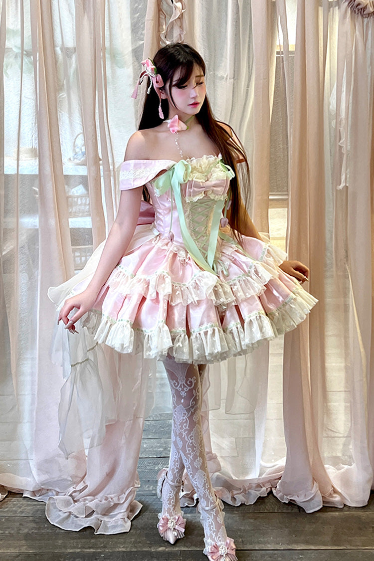 Tulip Love Song Princess Dress with Boat Neck & Ruffles