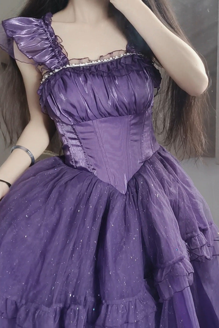 Purple Off-Shoulder Sweet Elegant Princess Lolita Dress with Bow